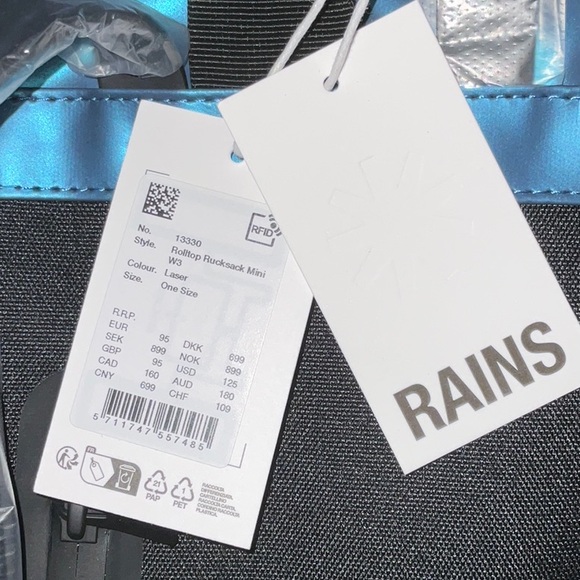 NWT RAINS Rolltop Rucksack Backpack Mini - Picture 11 of 15